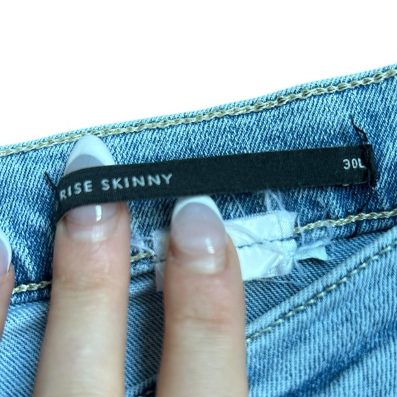 Banana Republic Light Blue Skinny Jeans Raw Hem Mid Rise Size 30 Long - Picture 3 of 7